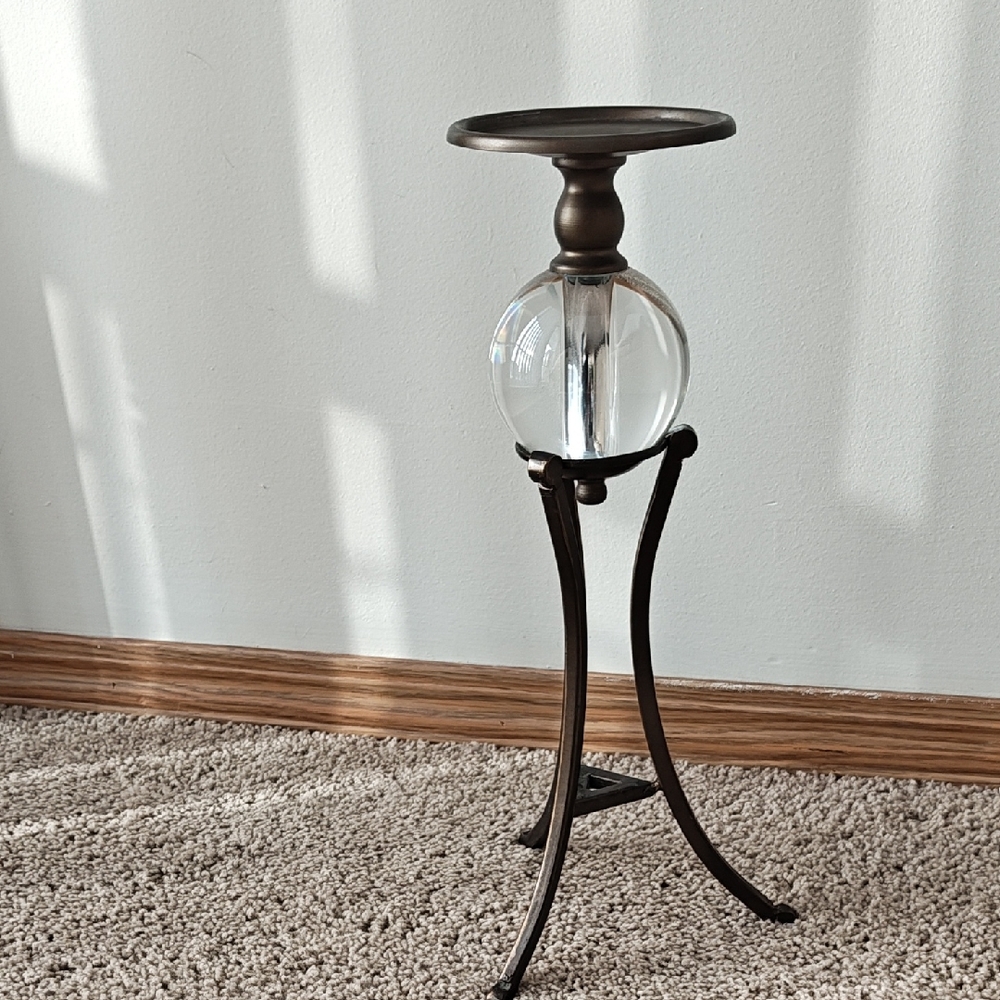 candlestick with a crystal ball